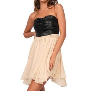 NEW GOLDEN shantelle mini dress in black nude